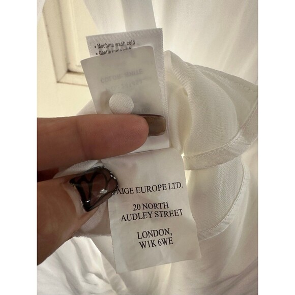 PAIGE Women's Vistah Surplice Front Pleats Peplum Long Sleeve Blouse XS - Picture 11 of 12